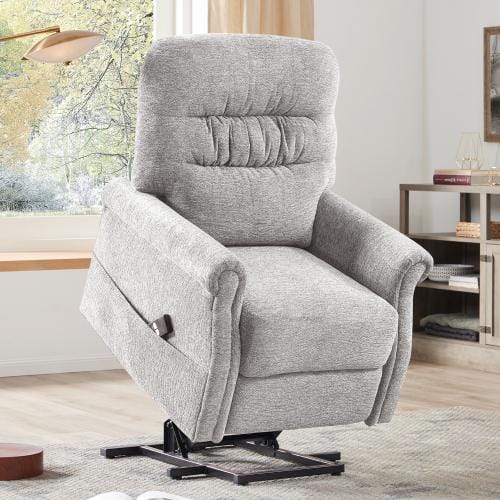 Oris Fur. Power Lift Chair Soft Fabric Upholstery Recliner Living Room Sofa Chair with Remote