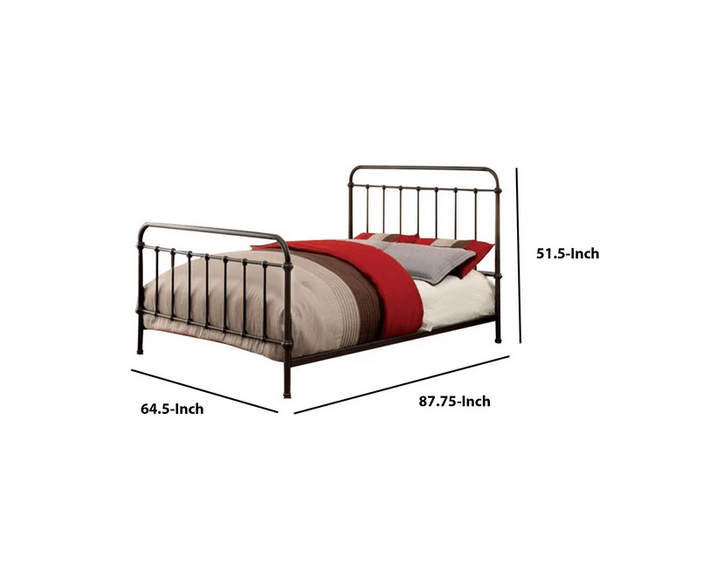 Metal Platform Bed with Headboard & Footboard