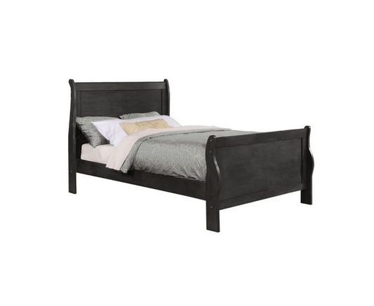 Wooden Sleigh Bed with Panel Legs