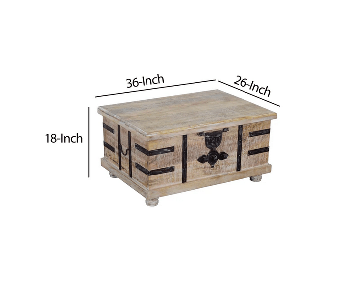 Farmhouse Mango Wood Lift Top Storage Chest