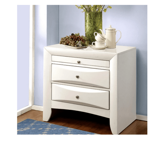 Contemporary 3 Drawer Wood Nightstand