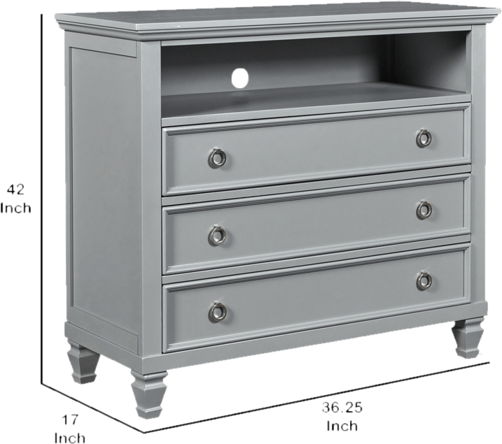 Boothe 3 Drawer 42'' W Solid Wood Dresser