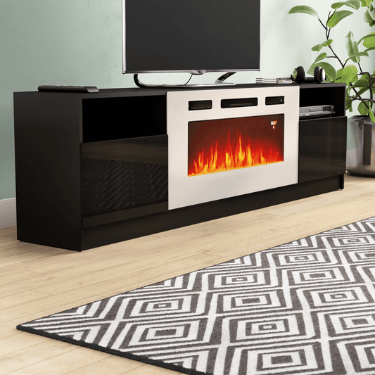 Delaine TV Stand for TVs up to 88" with Electric Fireplace Included