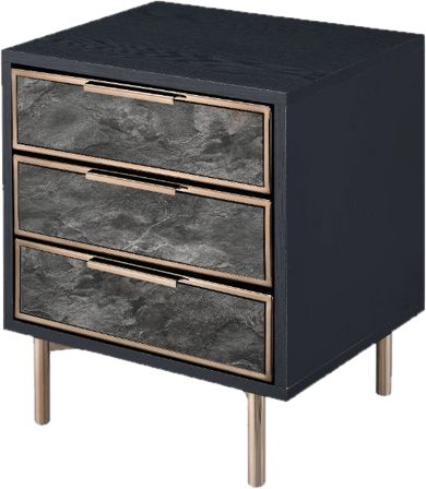 Geraint 3 - Drawer Nightstand in Brown