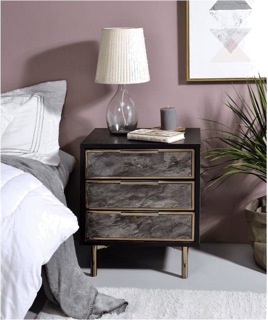 Geraint 3 - Drawer Nightstand in Brown