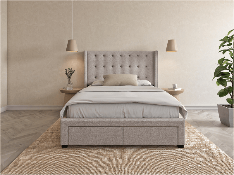Aadya Tufted Upholstered Storage Standard Bed