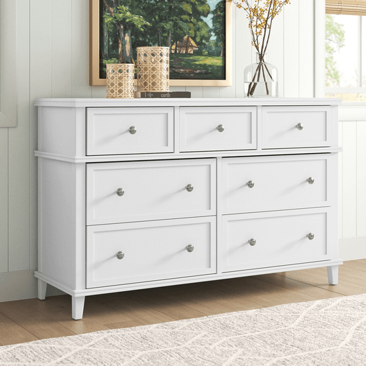 Marc 7 Drawer 57'' W Solid Wood Dresser