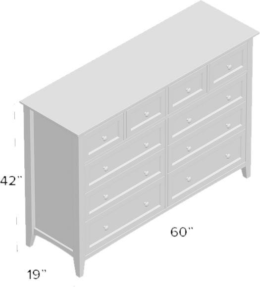 Mowgli 8 Drawer 60'' W Double Dresser