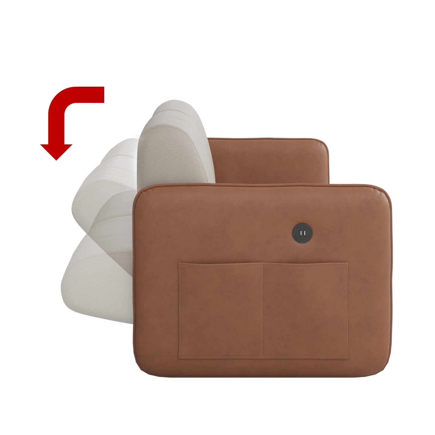 Modern American sofa bed-with USB- beige brown