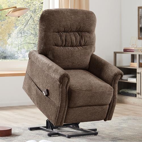Oris Fur. Power Lift Chair Soft Fabric Upholstery Recliner Living Room Sofa Chair with Remote