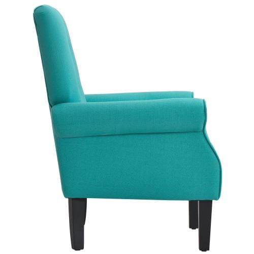Modern Wing Back Accent Chair Roll Arm Living Room Cushion with Wooden Legs