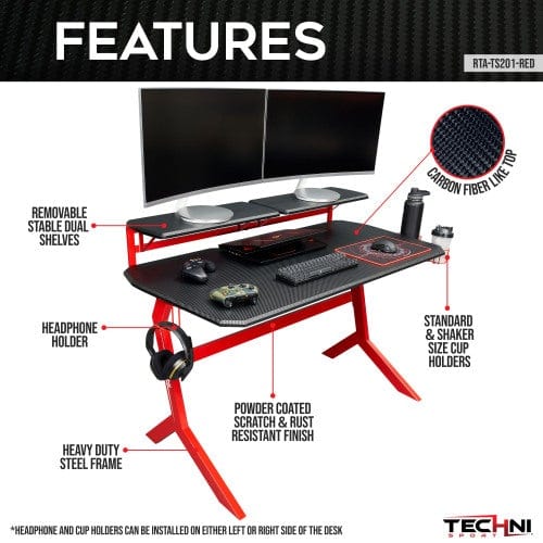 Techni Sport Blue Stryker Gaming Desk