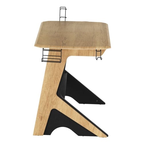 Techni Mobili Home Office Computer Writing Desk Workstation with Two Cupholders and a Headphone Hook- Pine