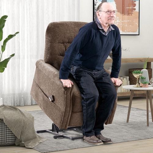 Oris Fur. Power Lift Chair Soft Fabric Upholstery Recliner Living Room Sofa Chair with Remote