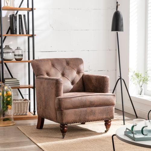 Hengming modern Style Accent Chair for Living Room,PU leather club chair