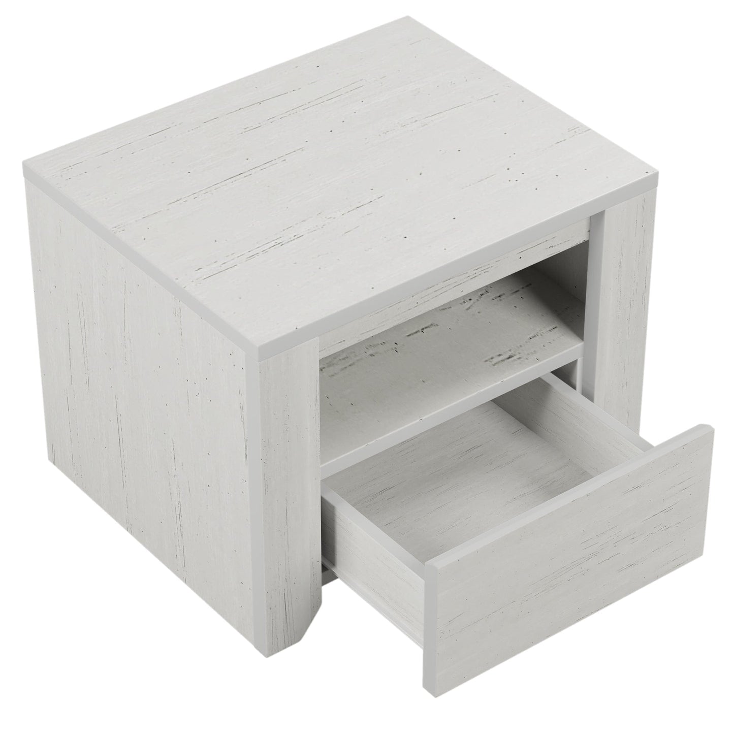 3 Pieces Cream Simple Style Manufacture Wood Bedroom Sets with Twin bed, Nightstand and Dresser