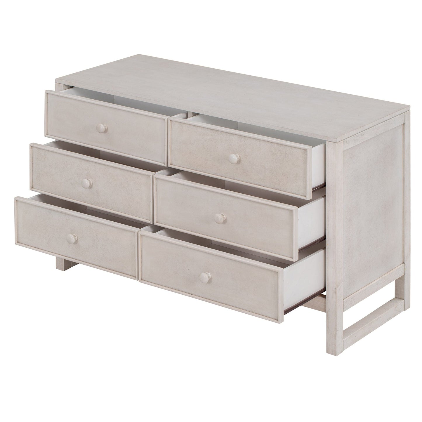 3-Pieces Bedroom Sets Full Size Platform Bed with Nightstand and Dresser,Antique White