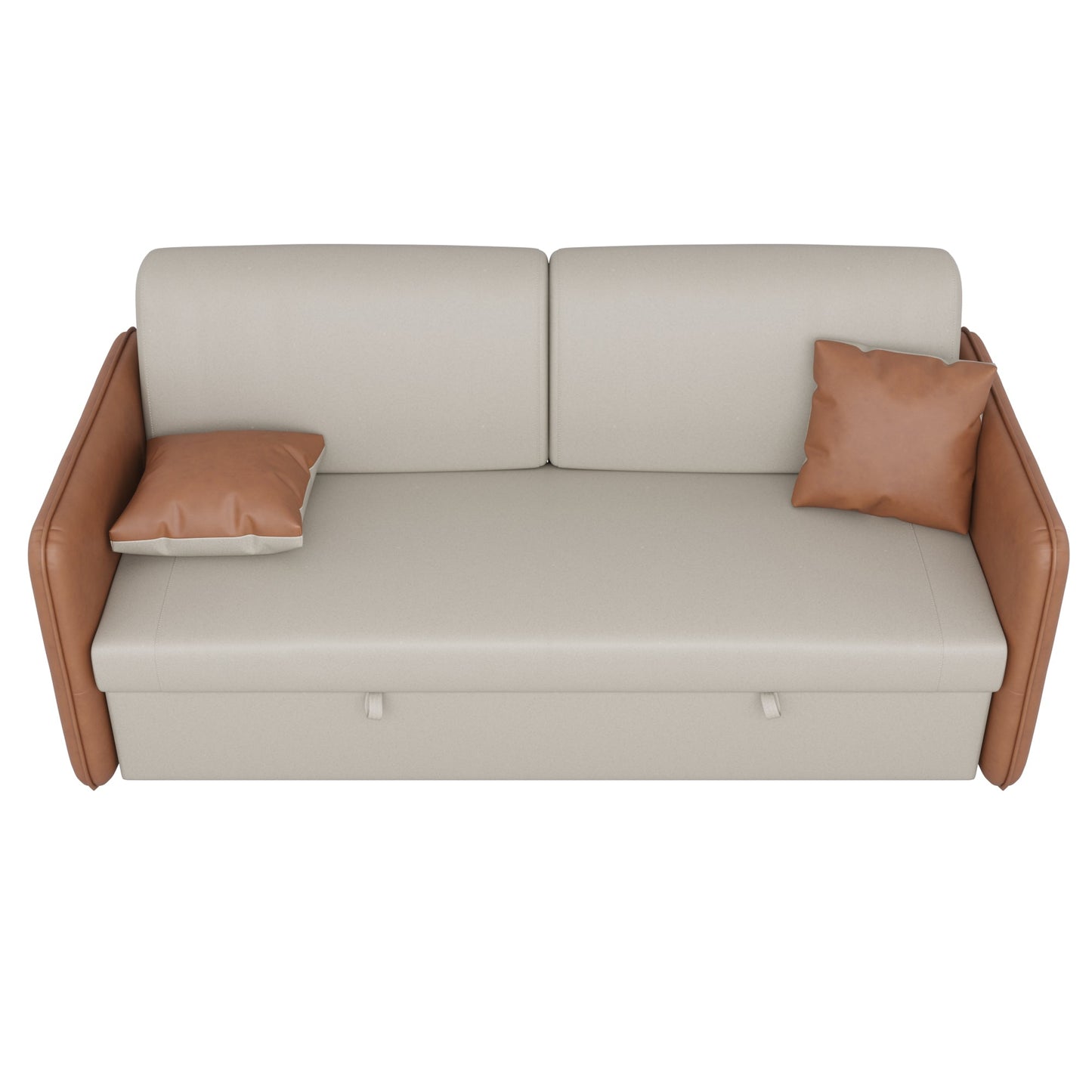 Modern American sofa bed-with USB- beige brown