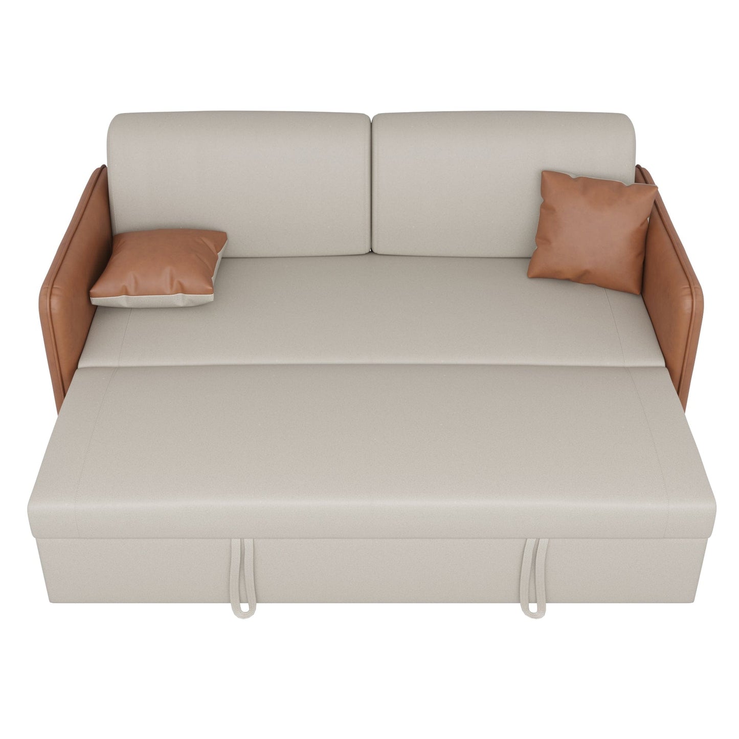 Modern American sofa bed-with USB- beige brown