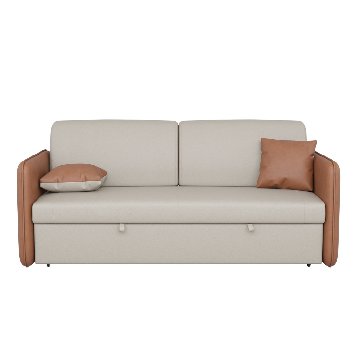 Modern American sofa bed-with USB- beige brown