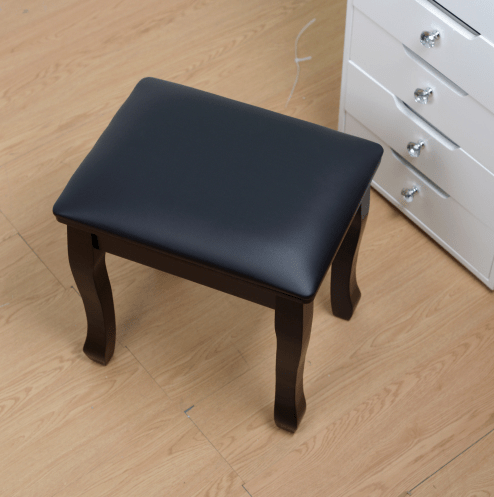 Wooden vanity stool makeup stool with seat bag