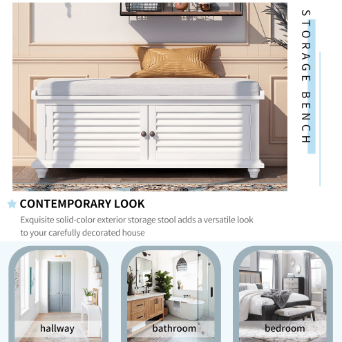 Storage Bench with Removable Cushion