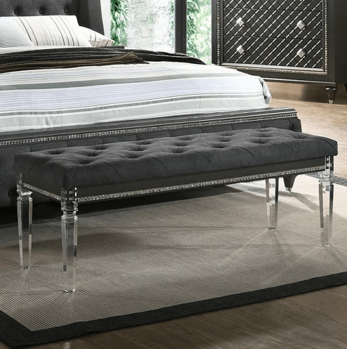 Button Tufted Upholstered Bench