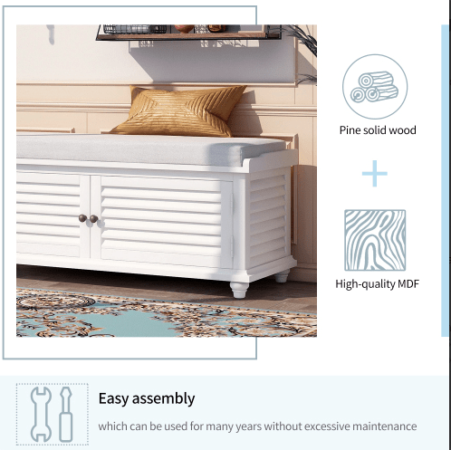 Storage Bench with Removable Cushion