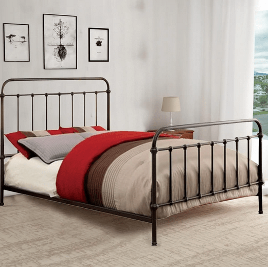 Metal Platform Bed with Headboard & Footboard