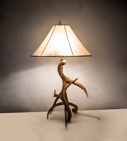 34" High Antlers Elk & Mule Deer Table Lamp