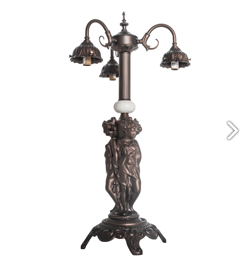 23" High Tiffany Candice 3 Light Table Lamp