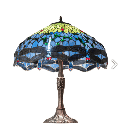 26" High Tiffany Hanginghead Dragonfly Table Lamp