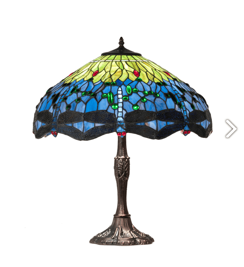 26" High Tiffany Hanginghead Dragonfly Table Lamp