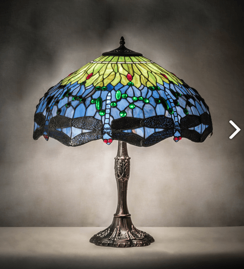 26" High Tiffany Hanginghead Dragonfly Table Lamp