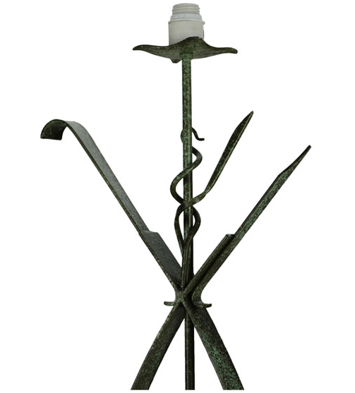 67"H Nehoc Fused Glass Torchiere