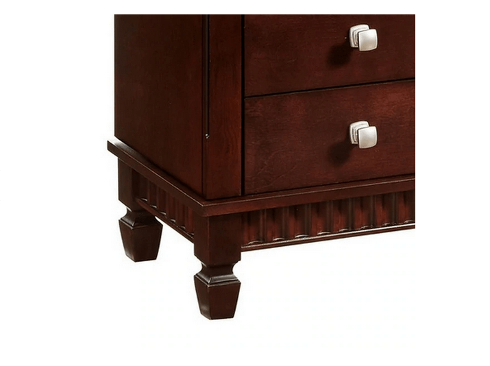 Jewelry Armoire with Fluted Design, Brown 42 Inches 7 Drawer