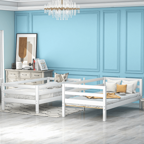 Twin-Over-Twin Bunk Bed, Loft Bed With Ladder