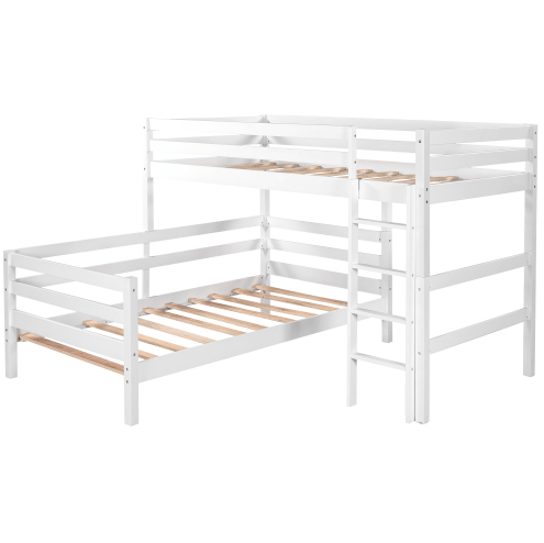 Twin-Over-Twin Bunk Bed, Loft Bed With Ladder