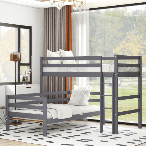 Twin-Over-Twin Bunk Bed, Loft Bed With Ladder