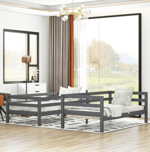 Twin-Over-Twin Bunk Bed, Loft Bed With Ladder