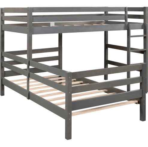 Twin-Over-Twin Bunk Bed, Loft Bed With Ladder