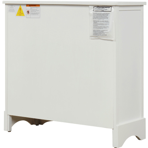 Rustic Storage Cabinet with Two Drawers and Four Classic Rattan Basket