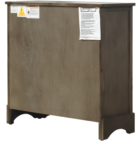 Rustic Storage Cabinet with Two Drawers and Four Classic Rattan Basket