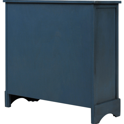 Rustic Storage Cabinet with Two Drawers and Four Classic Rattan Basket