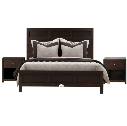 Classic Rich Brown 3 Pieces Bedroom Set