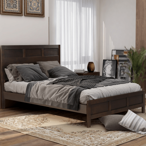 Classic Rich Brown 4 Pieces Bedroom Set