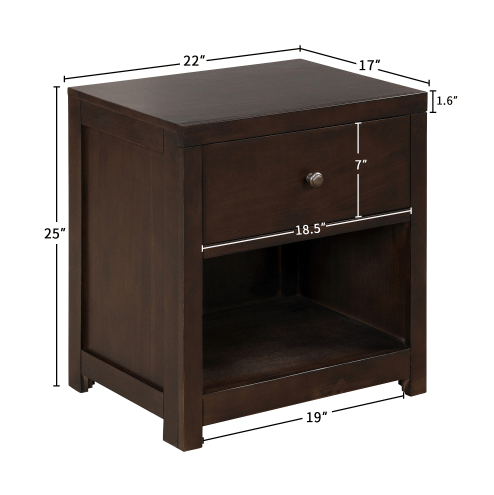 Classic Rich Brown 4 Pieces Bedroom Set