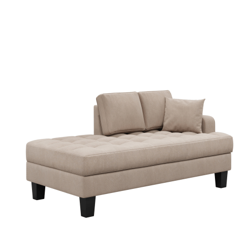 Deep Tufted Upholstered Textured Fabric 1 or 2 pieces Chaise Lounge set