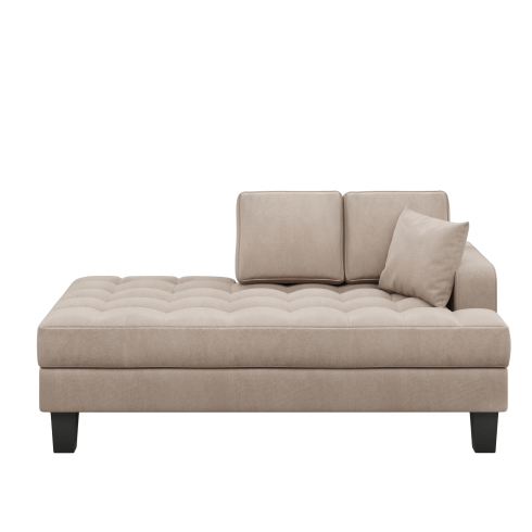 Deep Tufted Upholstered Textured Fabric 1 or 2 pieces Chaise Lounge set