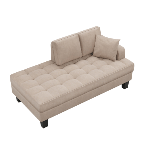 Deep Tufted Upholstered Textured Fabric 1 or 2 pieces Chaise Lounge set